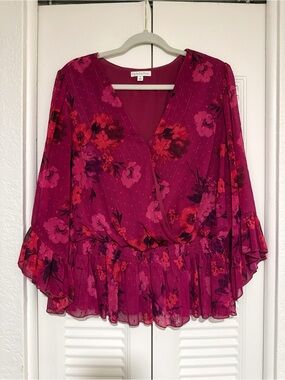 Magenta Floral Blouse